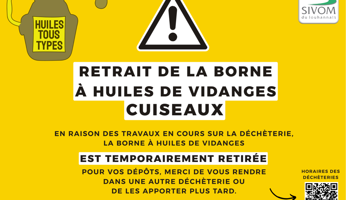 Déchèterie de Cuiseaux : huiles de vidanges